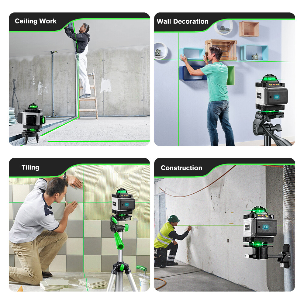 16 Lines Laser Level 360 Self Leveling with Tripod For Construction Projects US