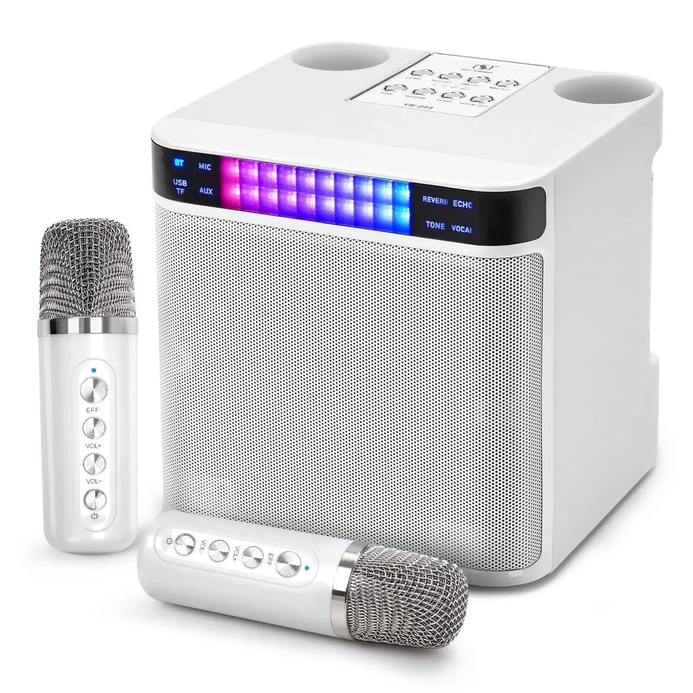 Bluetooth Speaker System Karaoke Machine with 2 Wireless Microphone