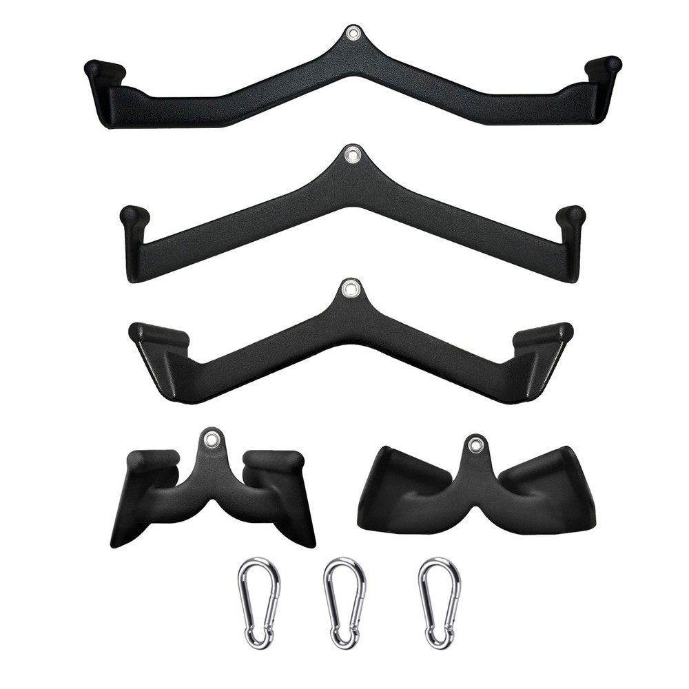 5PCS LAT Pulldown Bar Cable Machine Attachment Back Tricep Bar Strength Training