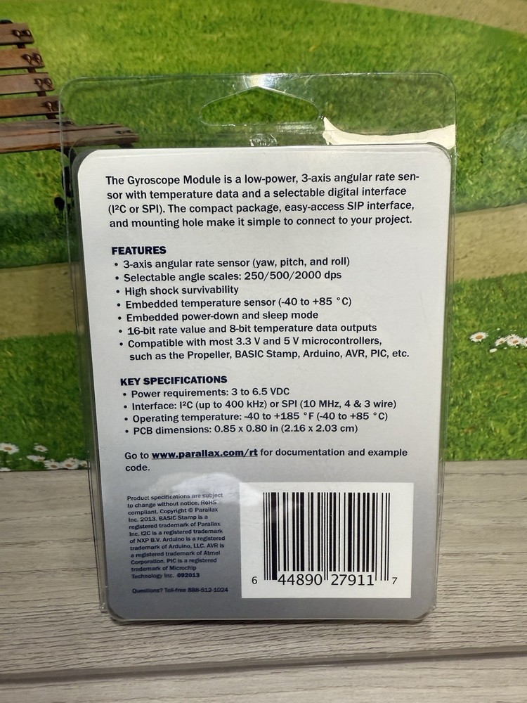 PARALLAX Sensor GYROSCOPE MODULE 3-AXIS L3G4200D also Supplies temperature Data