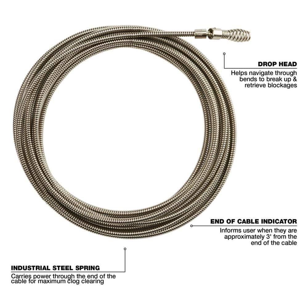 NEW Replacement Cable Drop Head Cable 1/4in x 25ft TRAPSNAKE Drum Auger