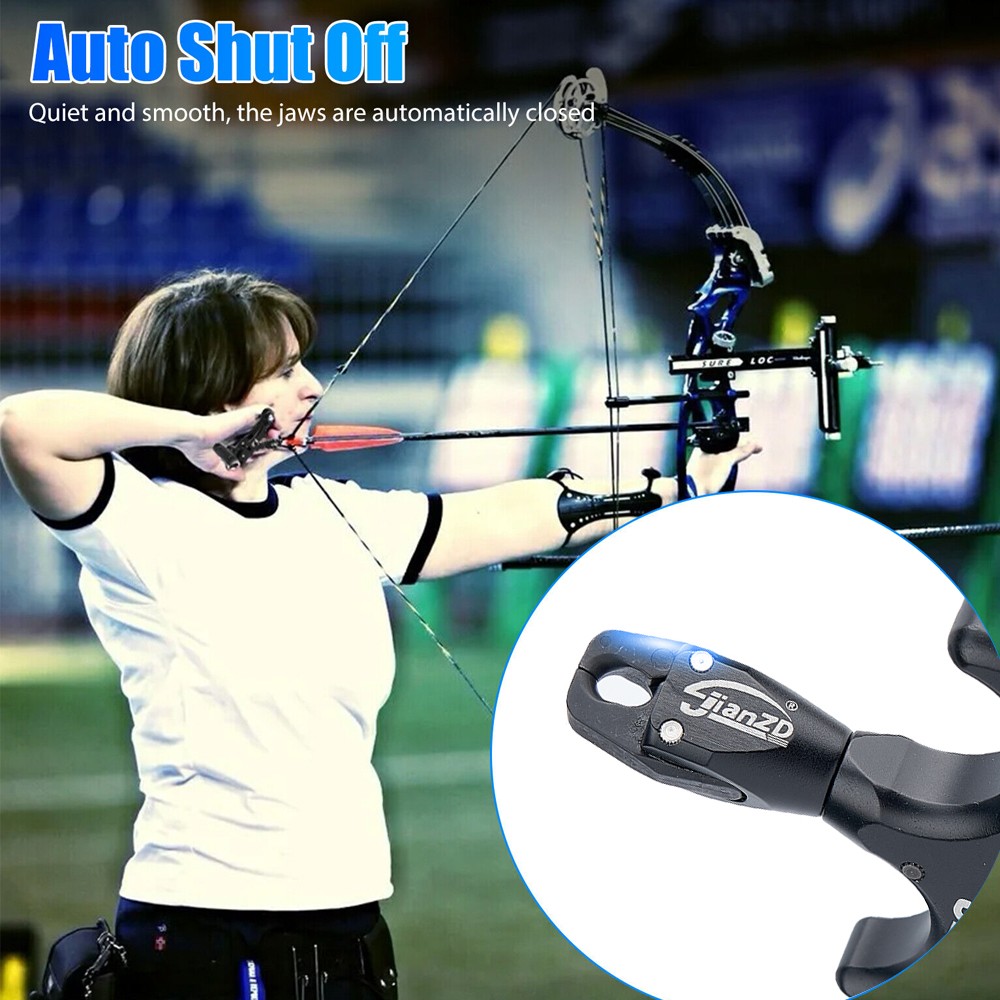 Archery 360° Rotate Compound Bow Release Aids 4 Finger Thumb Trigger Caliper
