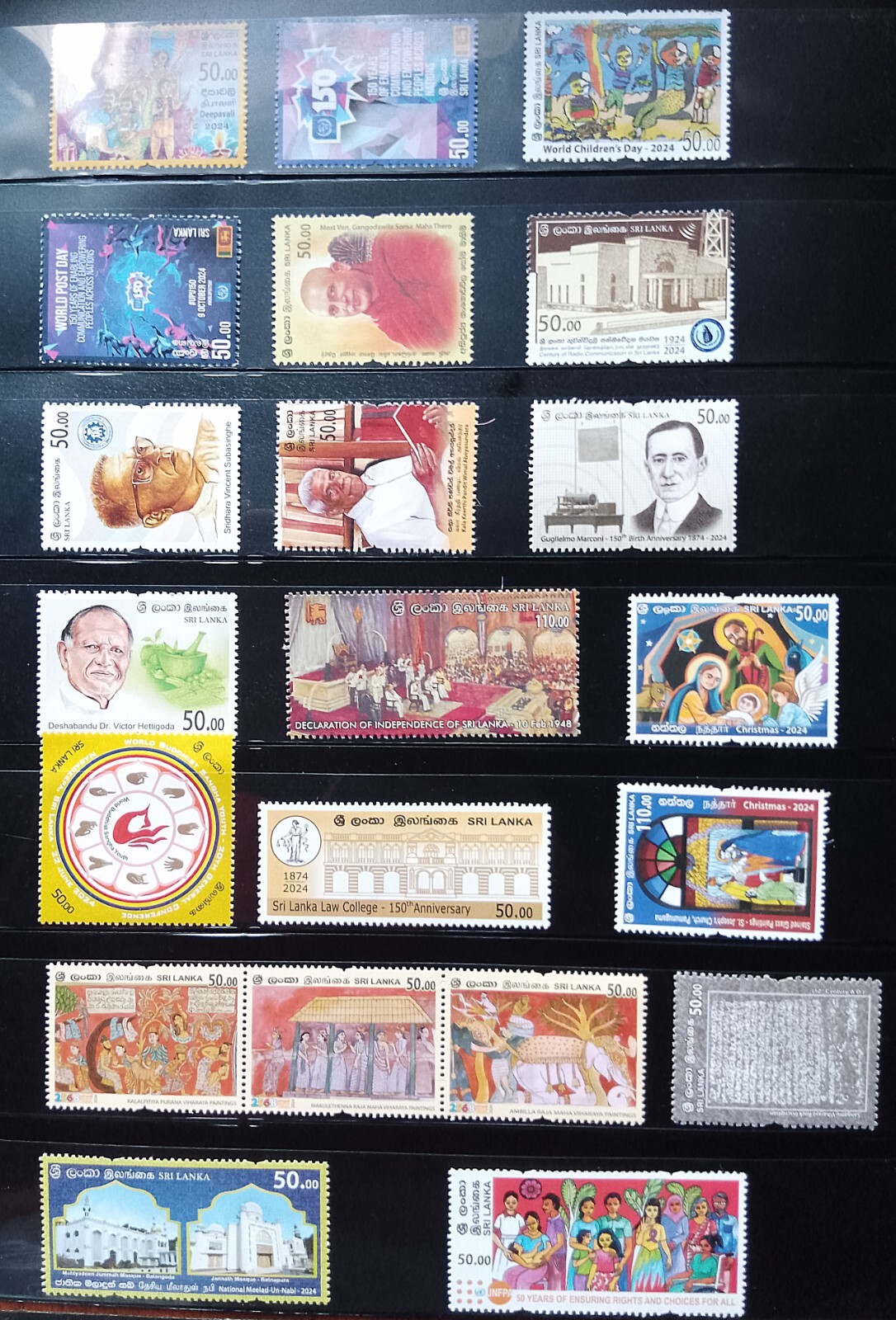 Sri Lanka Stamps Collection 2024 Year Pack Ceylon 45 Stamps (24 Individual,3MS)