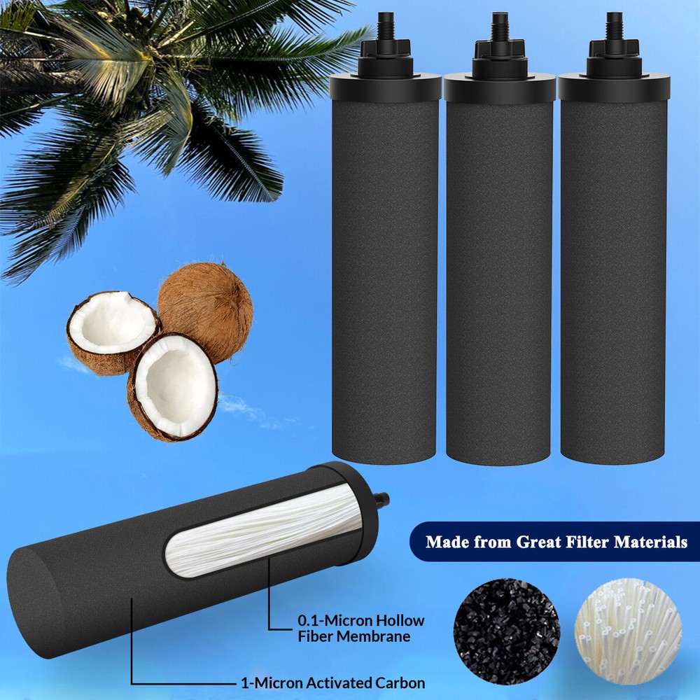 6Pk Black Water Filter Replacement,Compatible with Gravity Water Filter System