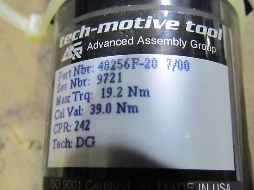 Tech-Motive 48256F-20 Nutrunner Repaired