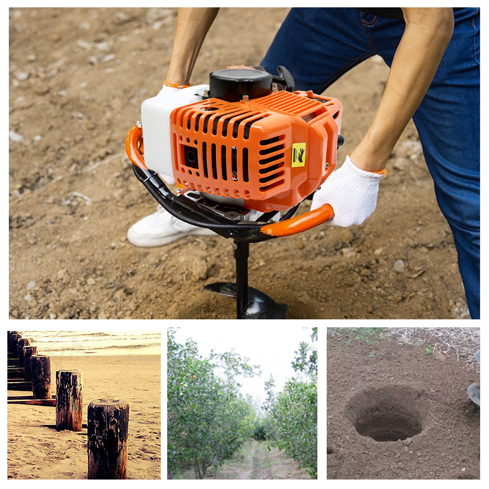 52CC 2-Stroke Gas Powered Earth Auger Post Hole Digger New