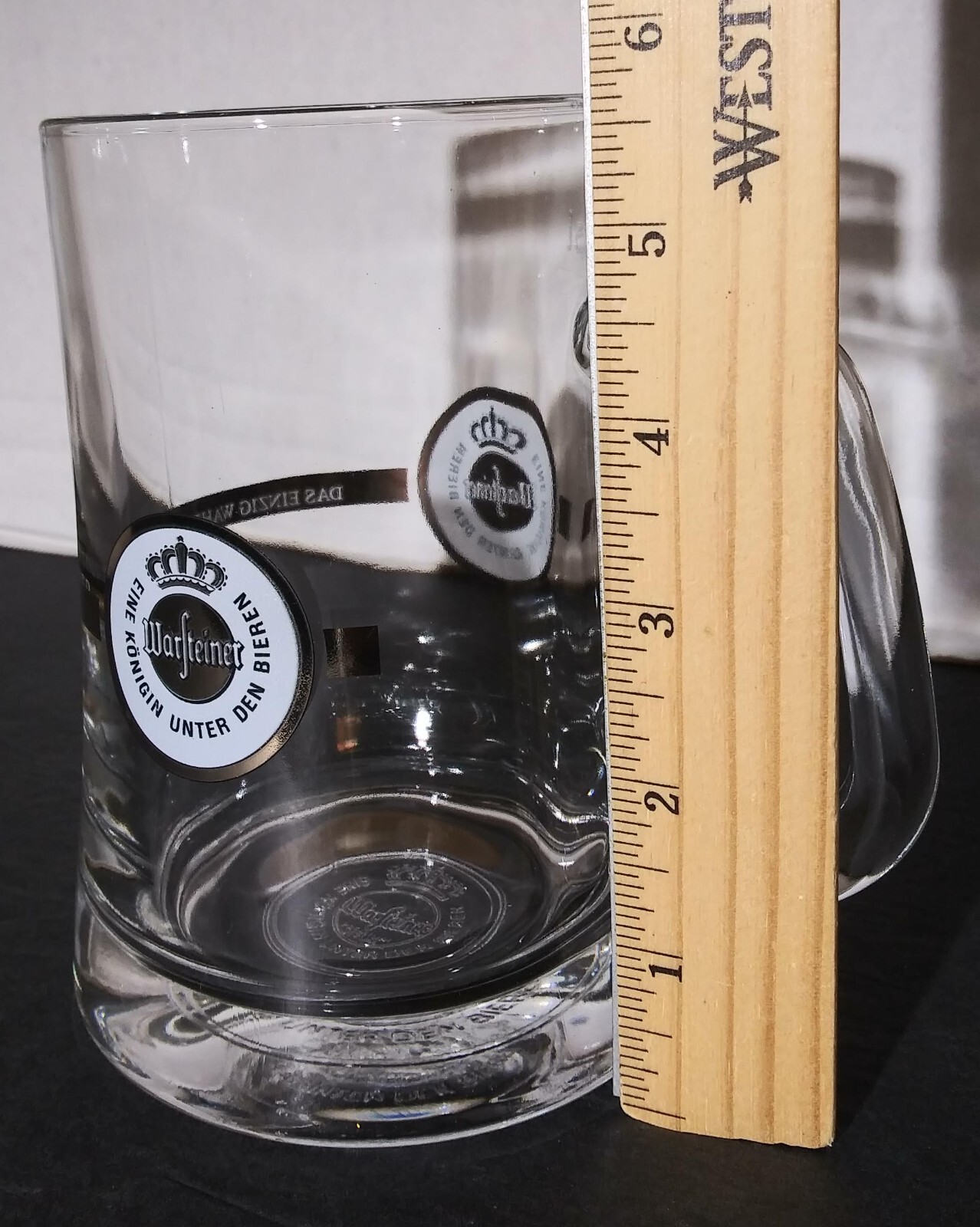 Warfteiner Beer Mug Stein Eine Konigin Unter Den Bieren .5L Glass German Beer