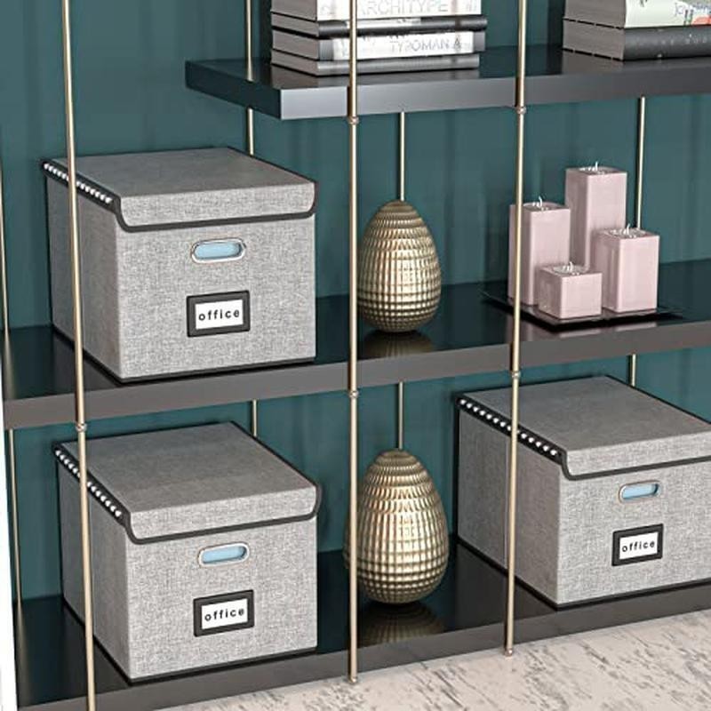Portable File Organizer Box Set Collapsible Storage Solution Documents Office US