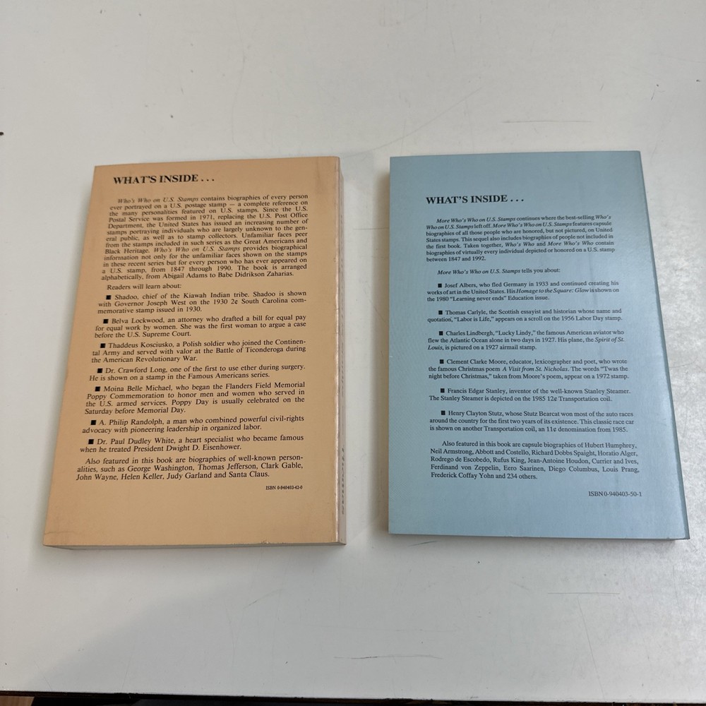 Thomas, Richard Louis. Who's Who on U.S. Stamps Lot Of 2 Books