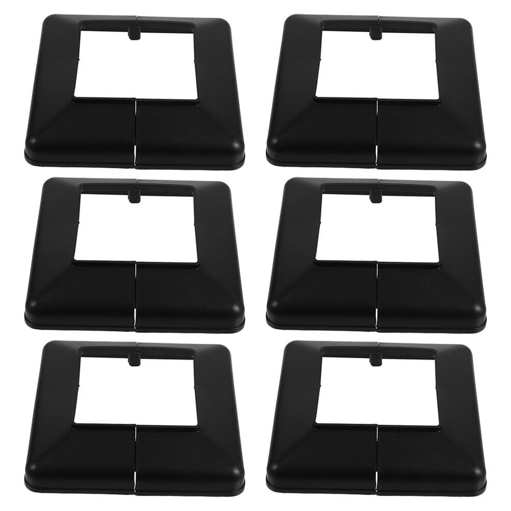 6 Pcs Plastic Base Plate for Deck Post Square Stair Railing Posts Cover