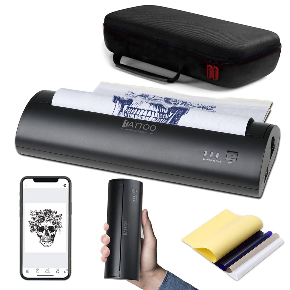 Atelics Wireless Tattoo Transfer Stencil Printer, with Storage Case