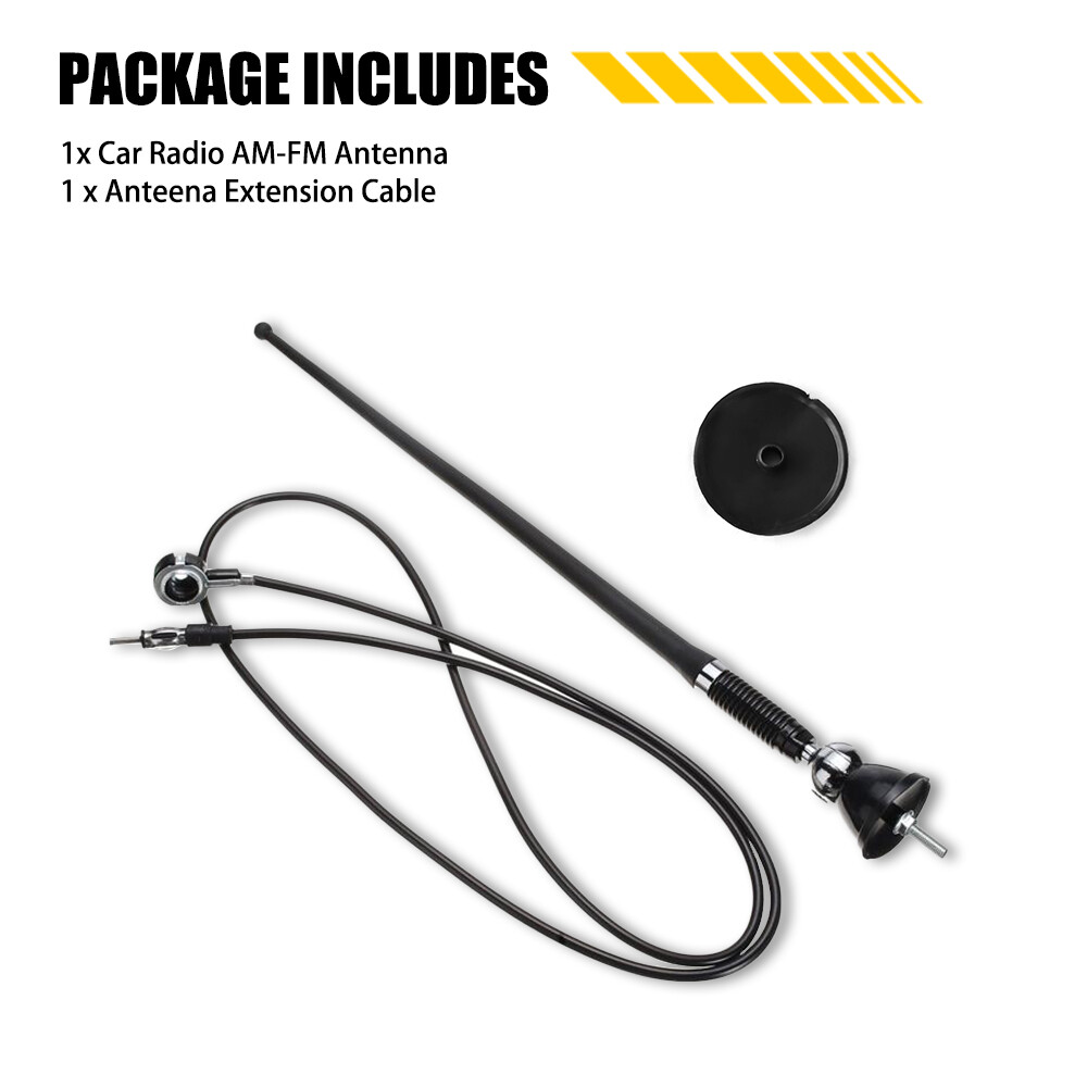 16" Universal Mount Swivel Base Car Radio AM/FM Amplified Signal Aerial Antenna