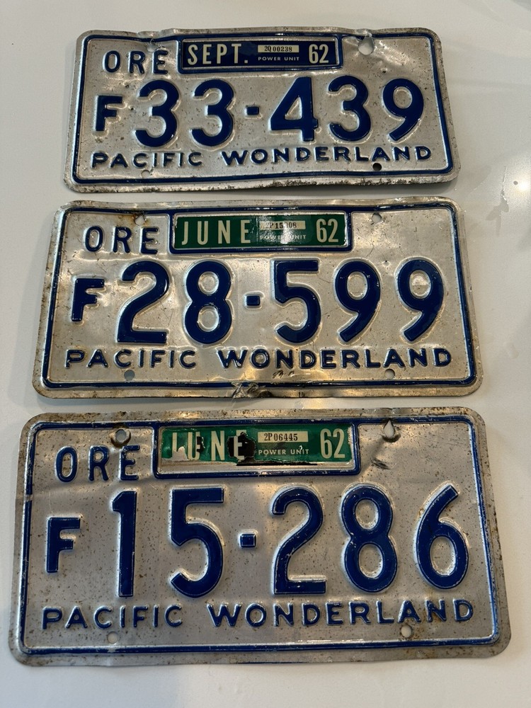 Oregon- 1962 Plates!