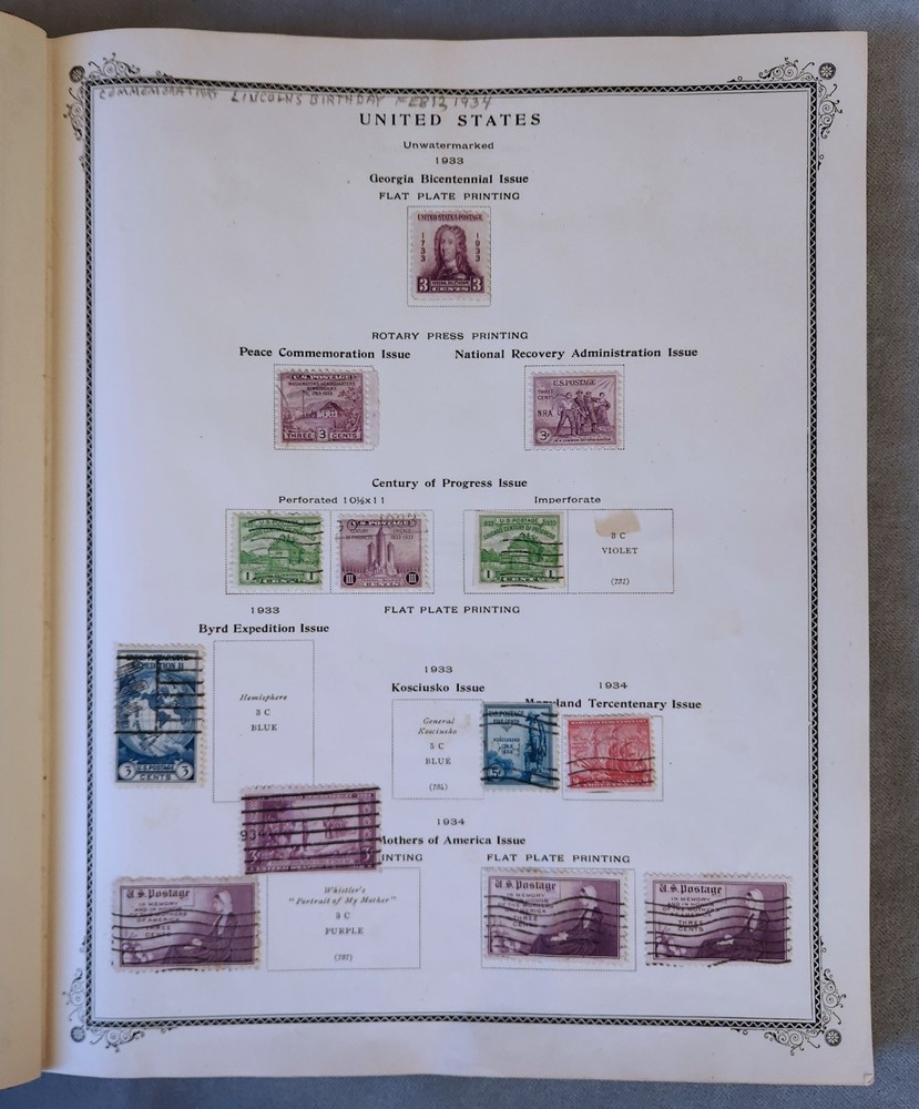 Scott American Album for United States Stamps 1934 ~ 193 U.S. Stamps Included