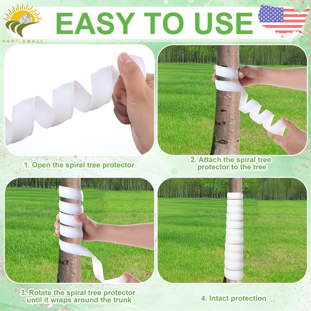 20 Pack Tree Trunk Protector Plastic Spiral Tree Guard Tree Trunk Protector