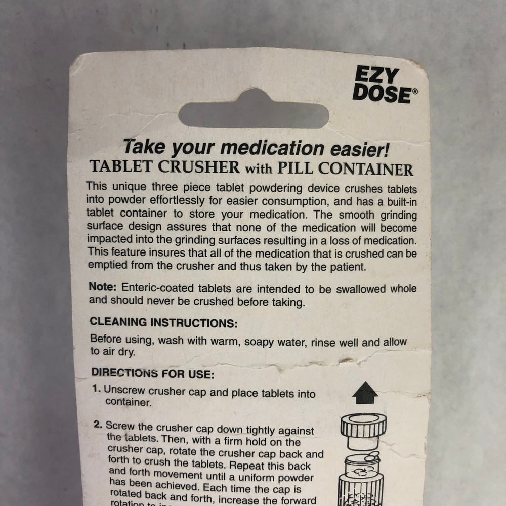 Ezy Dose Tablet Crusher With Pill Container Screw Cap