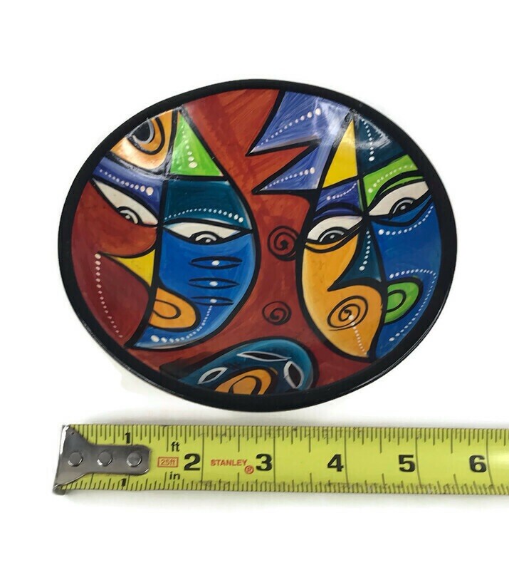 Abstract Face Pottery Dish