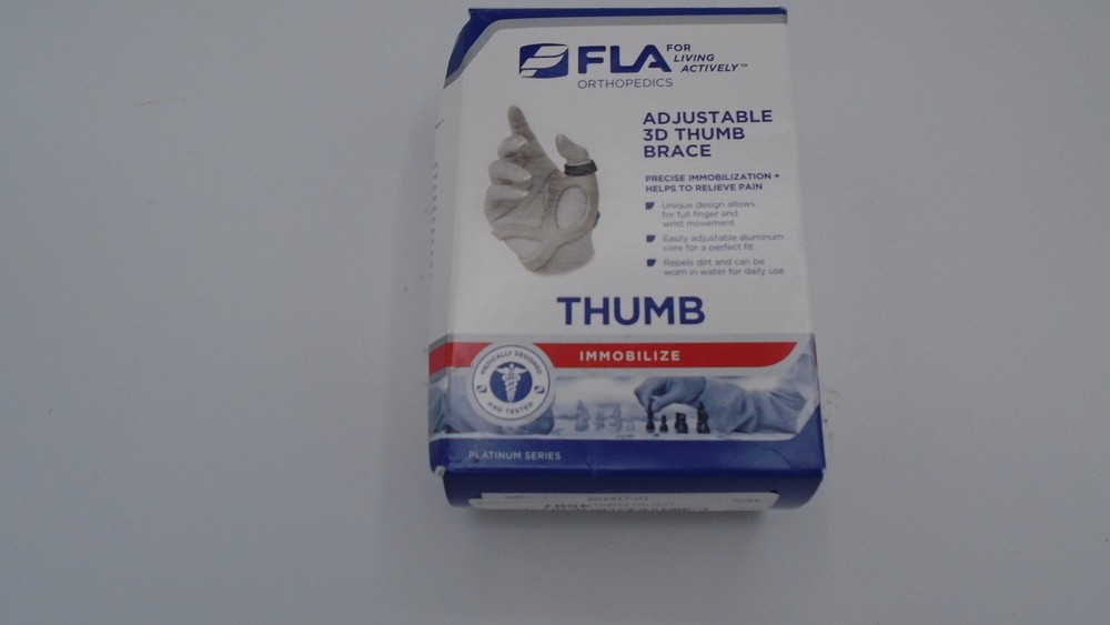 FLA 3D Adjustable Left Thumb Brace, Small - Grey