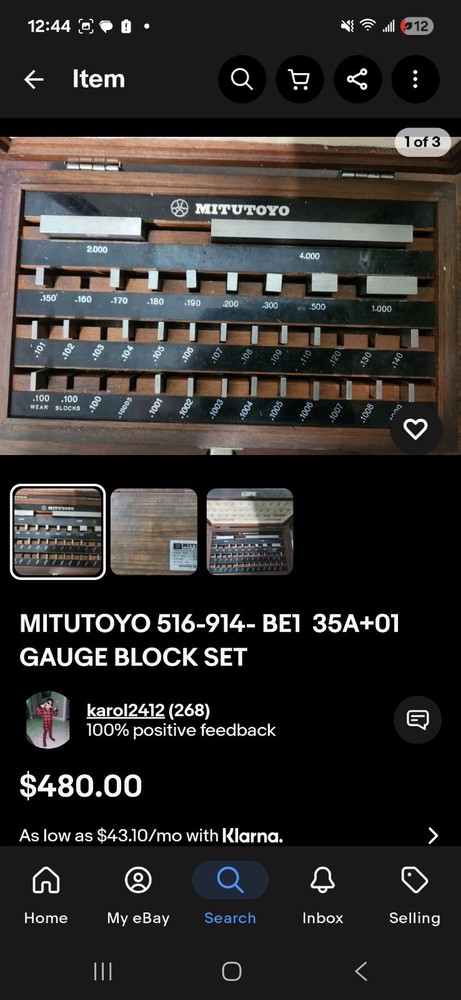 Complete Mitutoyo Gage Block Set #516-914 Grade 2