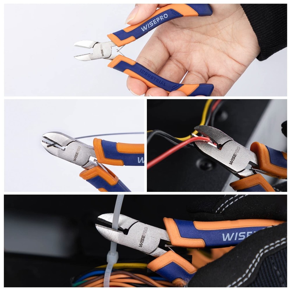 Mini Diagonal Pliers, 4.5 Inch Micro Wire Flush Cutters, Precision Side Cutti...