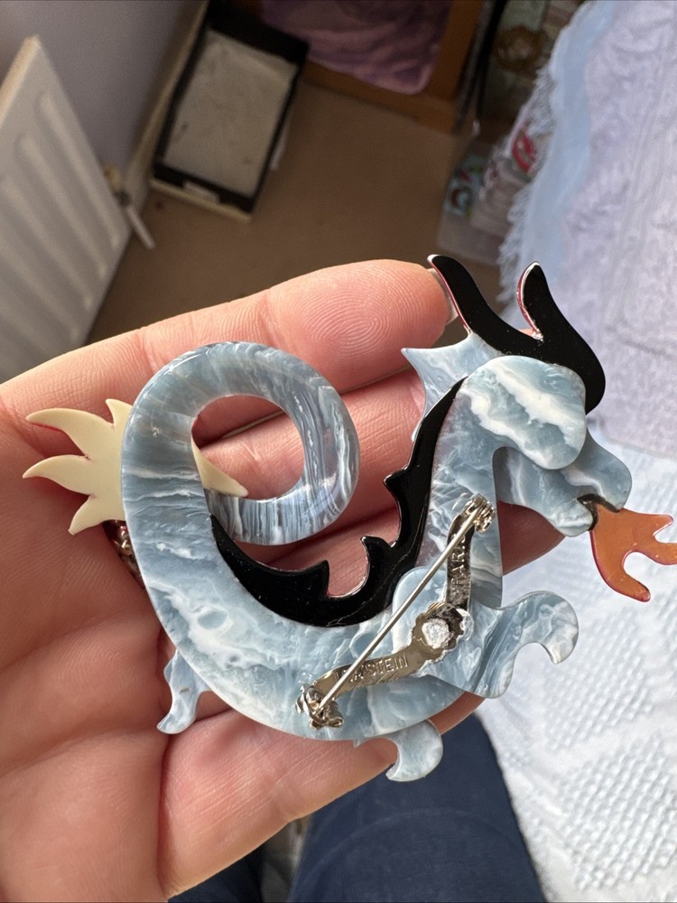 Lea stein dragon brooch
