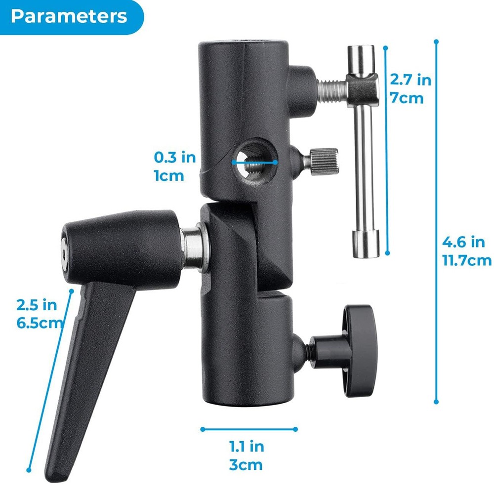 H-Type Camera Flash Bracket Umbrella Softbox Tripod Mount Light Stand Adapter