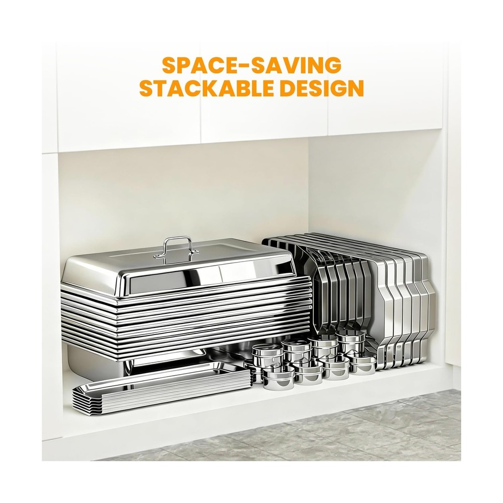 4 Pack Chafing Dishes for Buffet 9QT, Chafing Dish Buffet Set Rectangular wit...