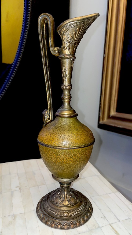 Antique Cast Ewer/Pitcher Clock Garniture