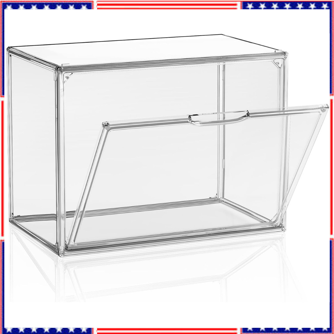 Clear Acrylic Display Case Large Stackable Storage, New