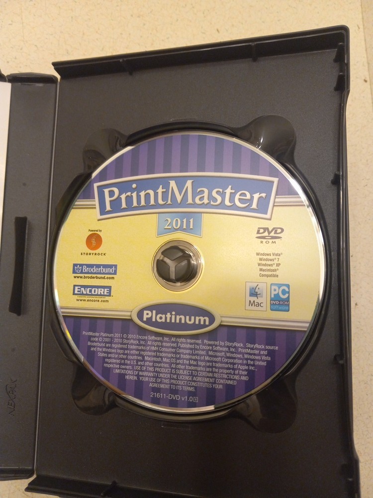 Printmaster Platinum 2011 DVD-ROM PC & MAC Compatible With Product Key