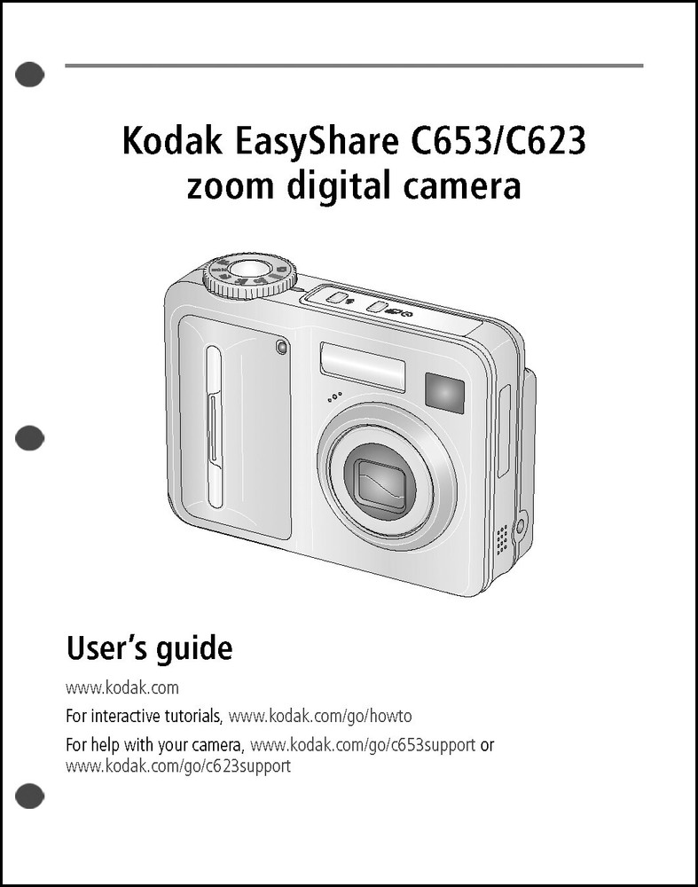 Kodak EasyShare C623 Digital Camera User Guide Instruction  Manual