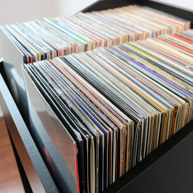 LPBIN LP Storage Cabinet / Modern Black / Bin Style Vinyl Record Storage