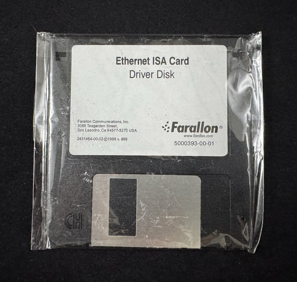 Farallon Ethernet ISA Card Driver Floppy Disk (1999)