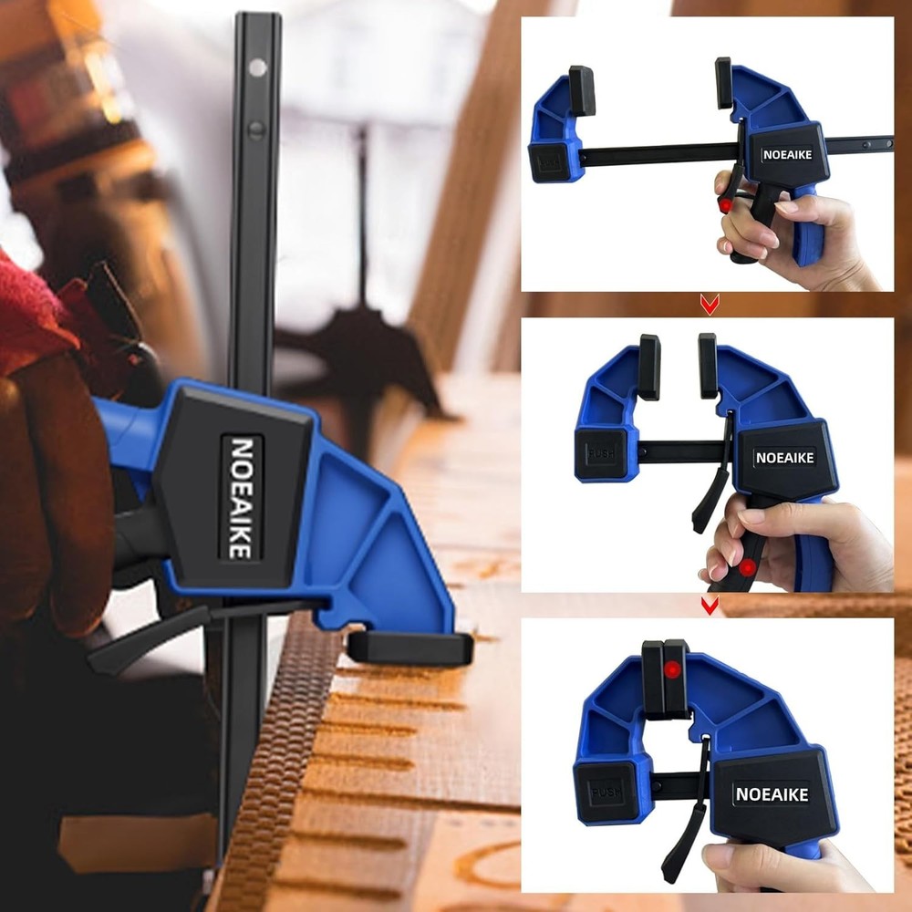 Durable 12-Inch Woodworking Clamps Set (4-Pack) with Quick Spreader Function