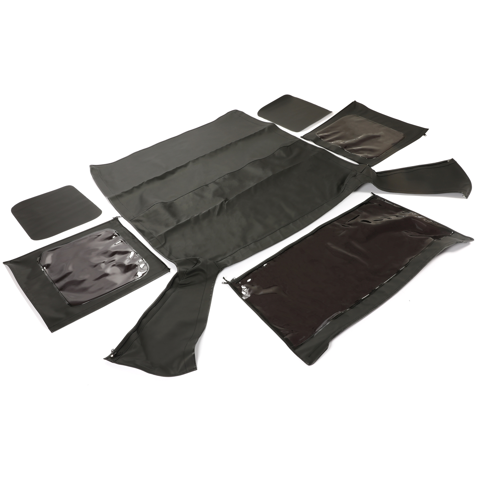 For 1987-1995 Jeep Wrangler YJ Soft Top 2 Door Sailcloth Black w/Plastic Windows