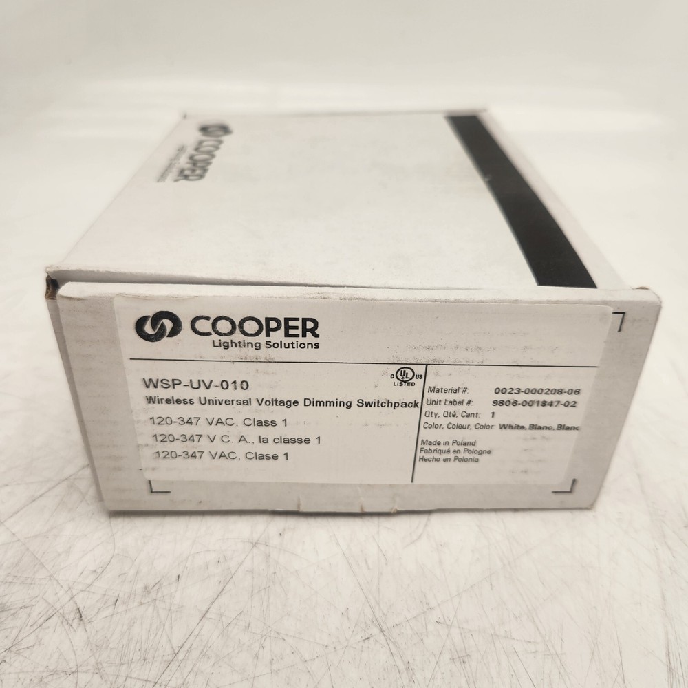 Cooper WSP-UV-010 Wireless Universal Voltage Dimming Switchpack | New