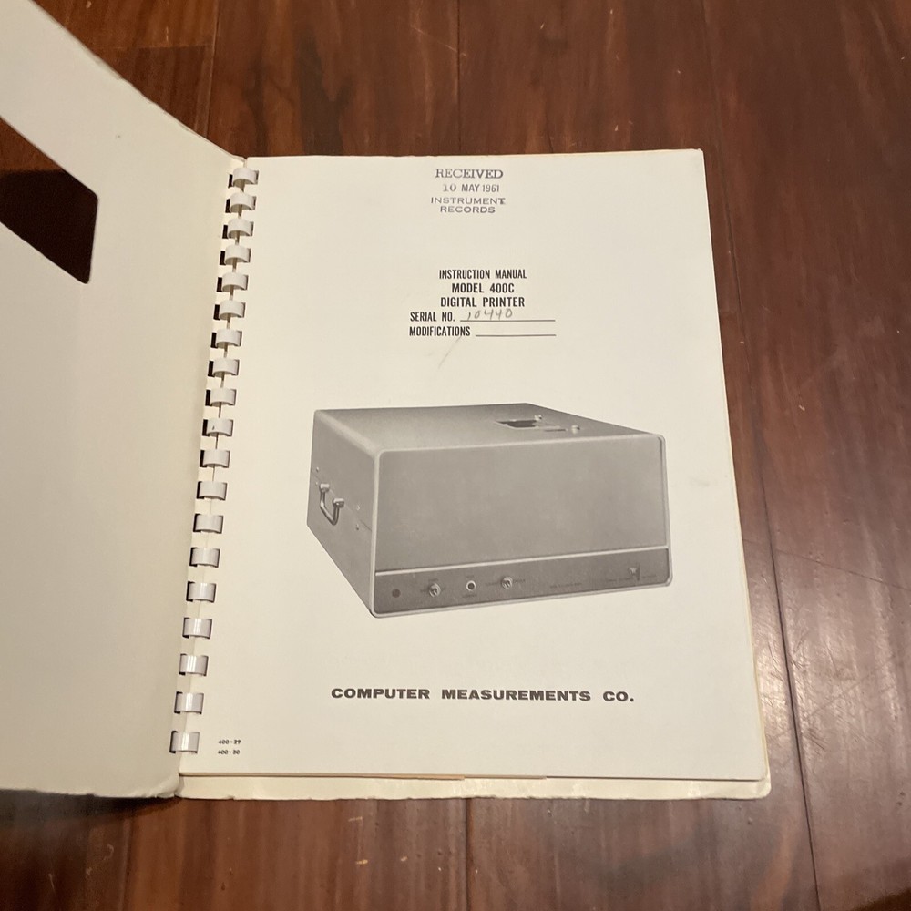 CMC Model 400C Digital Printer Instruction Manual