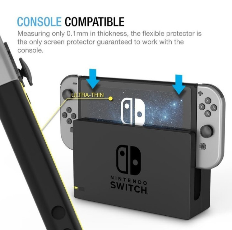 Nintendo Switch Screen Protector 3-Pack 2017 Docking Compatible Clear NIP Sealed