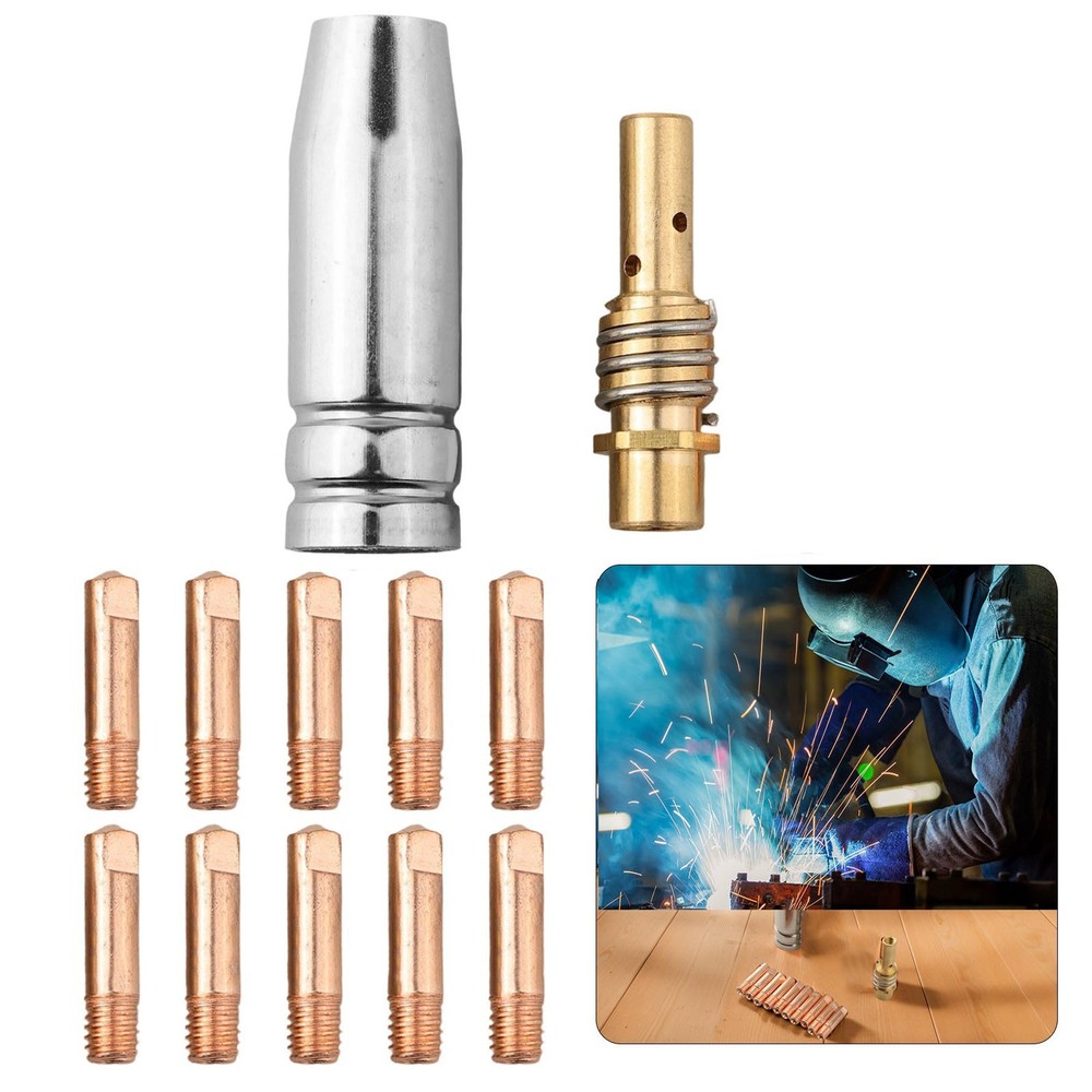 Complete 12PCS For MIG Welding Kit with Copper Tips Gas Nozzle and Diffuser