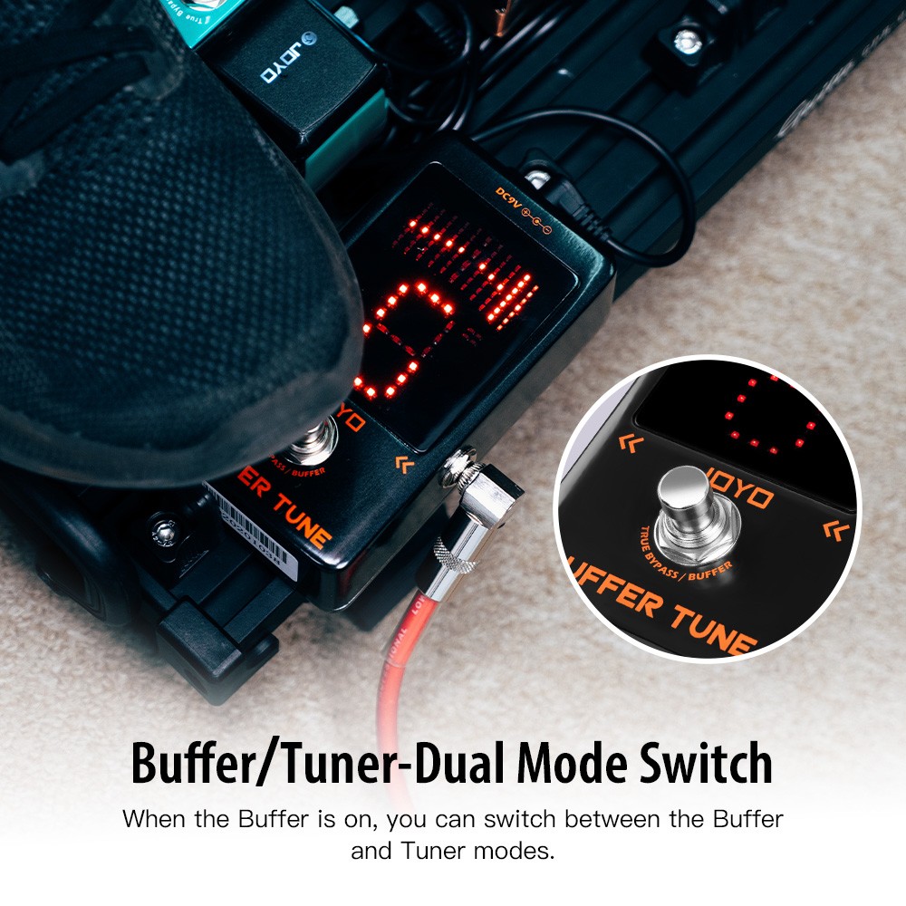 JOYO Buffer Tuner Pedal Built-in Buffer with Accurate Tuning and LED Screen