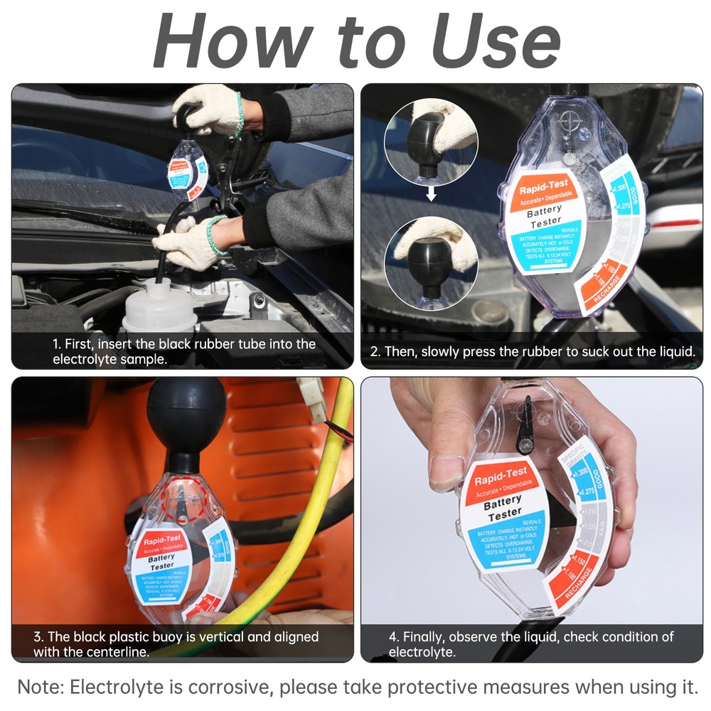 Auto Professional Deep Cycle Fast Detection Battery Hydrometer Tester Tool New