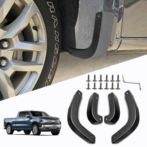 Mud Flap Deletes for Chevy Silverado - Front & Rear Mud Flap Replacement Kit