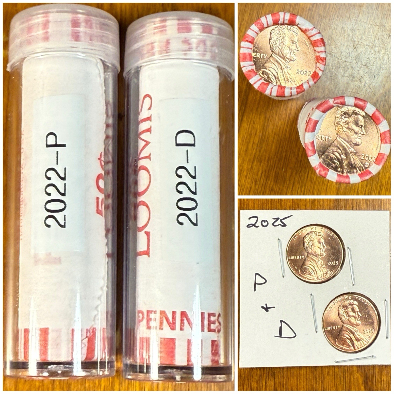 2022-P&D Lincoln Shield Cent Rolls. Free 2025-P&D Coins w/Purchase!🎁