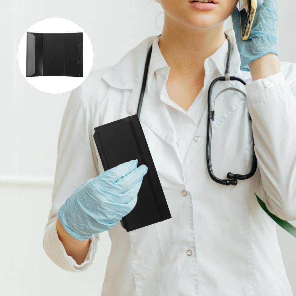 Nursing Binder Foldable Bedside Notes Clipboard Black Folding Clipboards