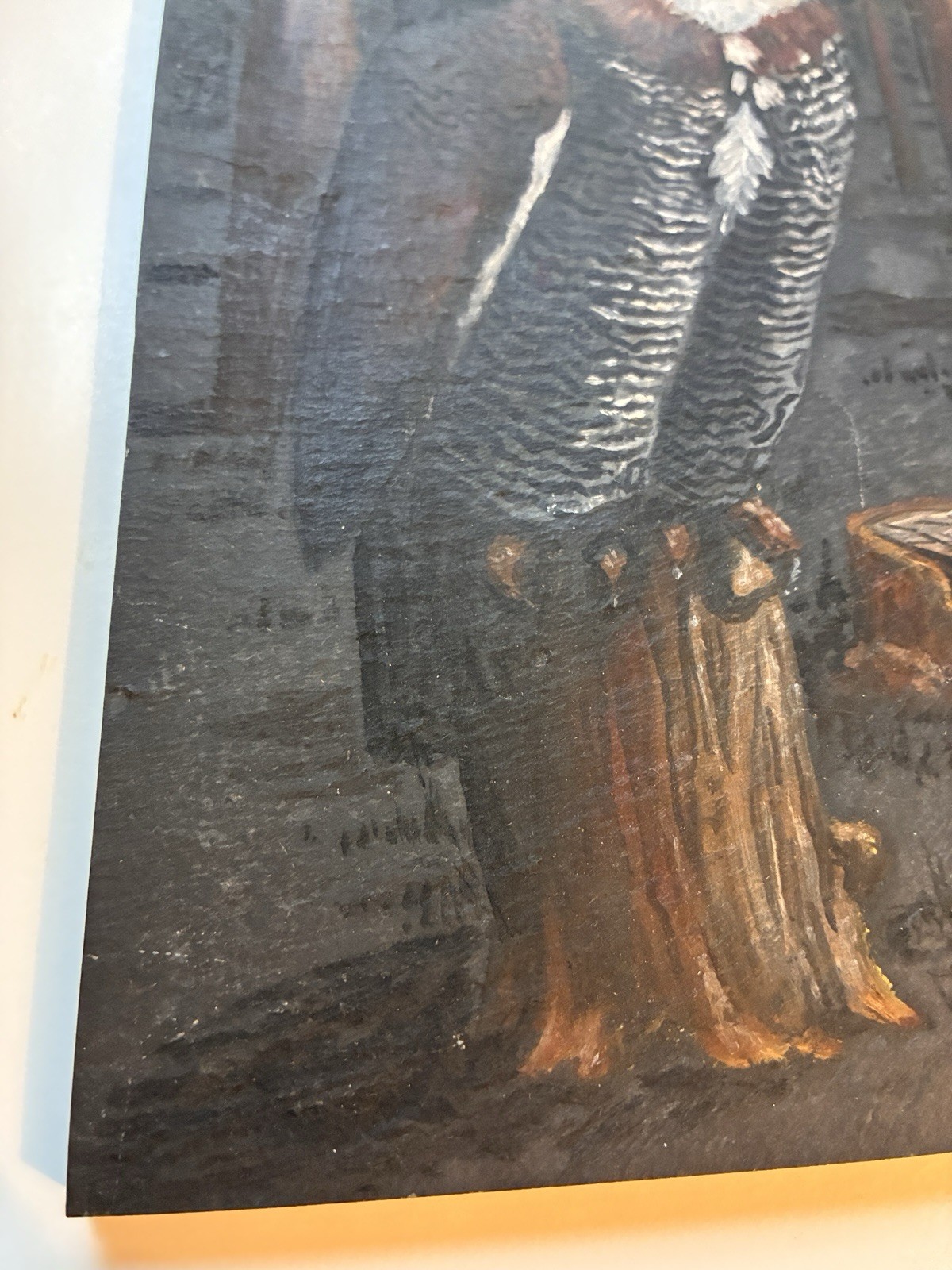 Esther Druck Great Horned Owl Painting Art Slate Tile Wildlife Hand Painted