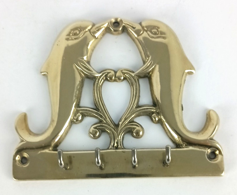 Brass Dolphins Key Rack - Wall Mount