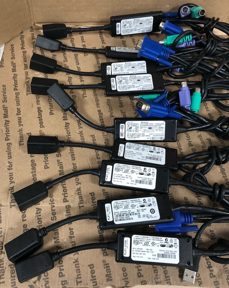 (5) Dell 0UF366 & (4) DELL 0G8717 KVM System Interface