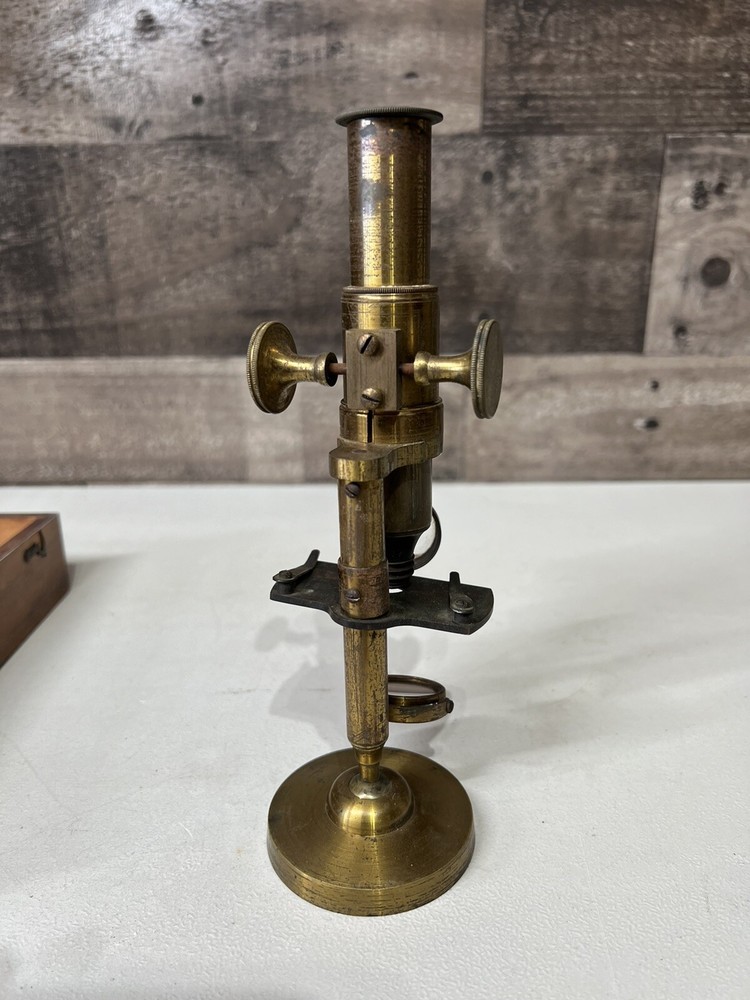 Antique Brass Mini Microscope - Seems To Be Fully Functional!