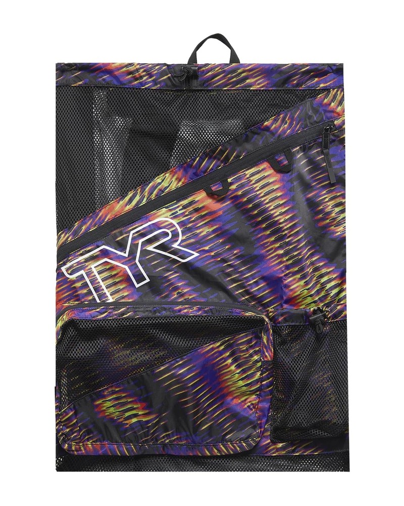 TYR Evolved Printed Elite 40L Mesh Backpack, Purple/Multi, One Size