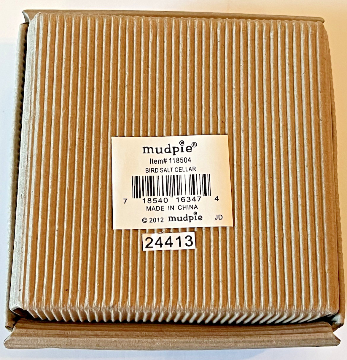 Mud Pie Bird Salt Cellar Silver Metal Bird & Tiny Spoon 2012